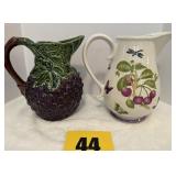 2 grape pattern pitchers