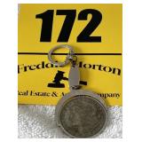 1891 -0- Morgan Silver dollar keychain