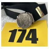 1888 Morgan silver dollar made into a belt buckle