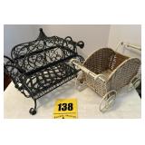 2 metal flower carts/baskets