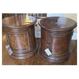 Pair of barrel style end tables 2 foot circle 2