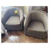 Matching pair of barrel style swivel rockers