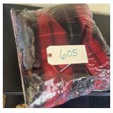 Santa Claus and a Christmas style blanket