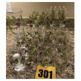 Christmas set of wine, glasses, water, glasses,
