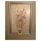 Large framed picture of flowers BLUM