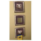 2 bathroom style pictures, and mirror