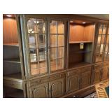 5 piece lighted dining room hutch glass