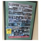 Pubs and shops of London framed picture located