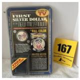 First silver dollar of the new millennium in full