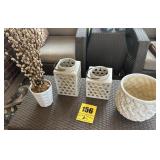Planters and lanterns