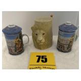 Lion head tea cups made in Russia and Lionhead