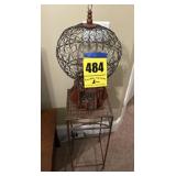 Stand with bird cage