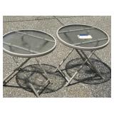 2) matching patio cocktail tables