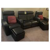Theater seating recliners, four seat unit with