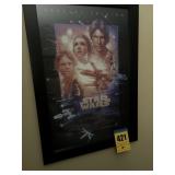 Star Wars framed poster 40 x 27 located upstairs