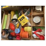 Drawer, clean out lots of measuring cups rolling