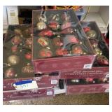 Five boxes hand decorated glass Christmas