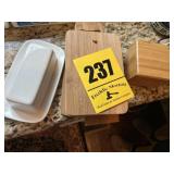 Bamboo cutting boards, bamboo block, and butter