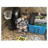 Keurig machine along with Keurig holders and