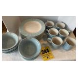 Fits and Floyd eight dinner plates, eight bowls