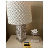 Lamp and Kleenex box