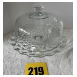 Cake plate bottom half is believed to be Fostoria