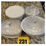 4 pieces of corning ware