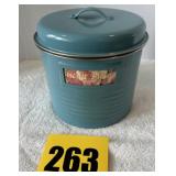 Metal biscuit jar