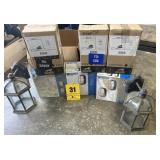 Total of eight outside lights six new in the box