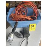 Extension cords, timers drop light
