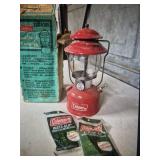 Vintage 1979 Coleman white gas lantern in the
