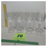 (4) Waterford, Crystal wine glasses