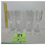 (4) Waterford, Crystal champagne glasses