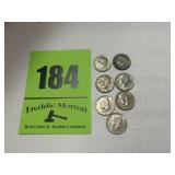 (5) Kennedy halves, 40% silver
