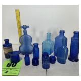 Cobalt blue collection, various bottles various