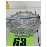 Vintage crystal clear glass ashtray 5 inches