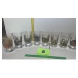 Budweiser set of eight wildlife beer glasses