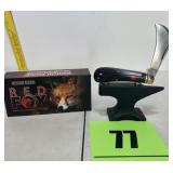 Rough Rider, red fox hawk bill knife