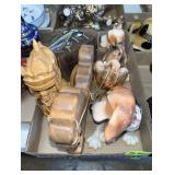 Loon Wood Box, Dog Figurines & Misc.