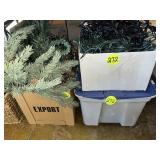 Tote & Boxes w/Christmas Items (Lights)