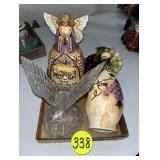 Glass Eagle, Vase & Angel Decoration