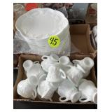 (2) Boxes Milk Glass Snack Sets