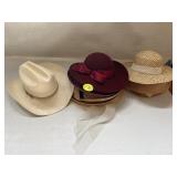 Assorted Ladies Hats & Cowboy Hat