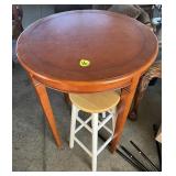 36 Inch Round Raised Table w/(2) Wood Stools