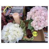 Candle Holders & Vases w/Flowers