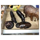 Elephant, Rhino, Lion, Buddha & Mask