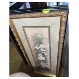 (2) 20 Inch x 44 Inch Framed Floral Prints