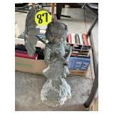 Metal Lawn Girl w/Flower Parasol