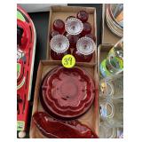 (2) Boxes Assorted Red Glass