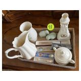 Irish Belleek, Spoons, Fan & Misc.